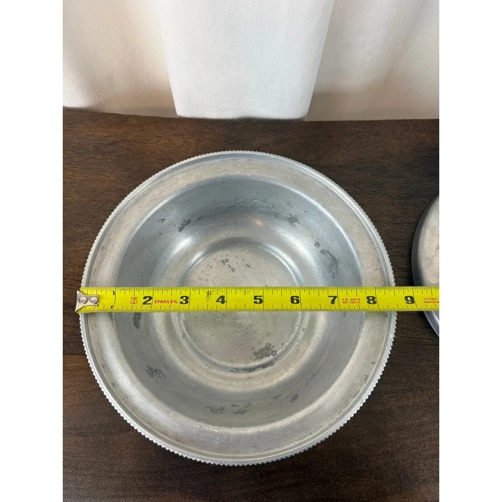 VTG 1960s BW Buenilum Hammered Aluminum‎ Covered Casserole Dish w/Lid 8 5/8